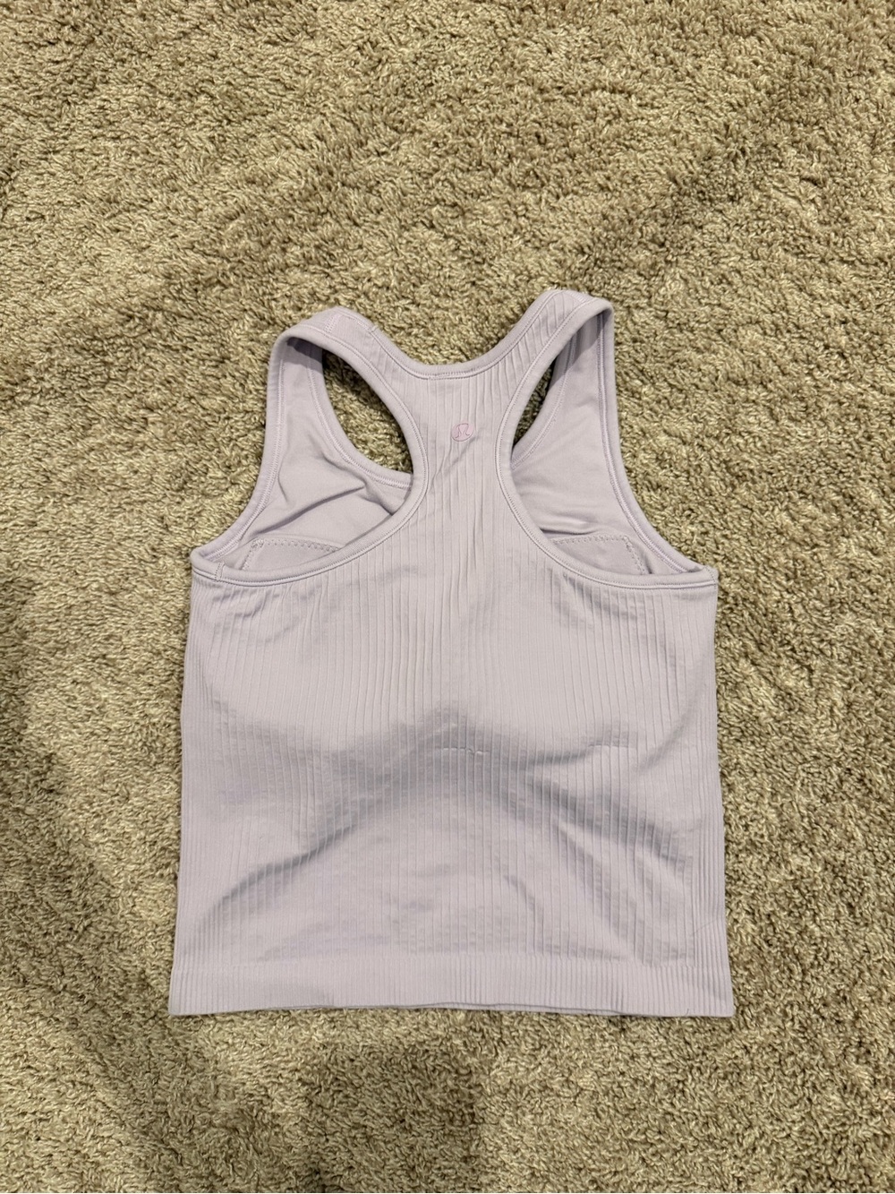 lululemon Ebb to Street Cropped Racerback Tank Top ( Light Lavender Ribbed )